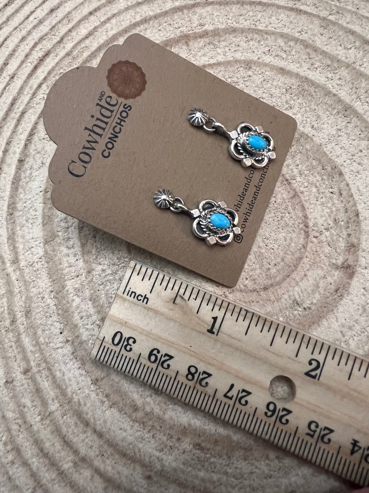 Adelarae Yazzie Navajo Sterling Silver Kingman Turquoise Earrings — 3/4" Drop - Rooted & Reckless Co.
