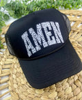 "Amen" Trucker Hat — Otto 5-Panel with Pre-Curved Visor, Braid Detailing & Double Snapback - Rooted & Reckless Co.