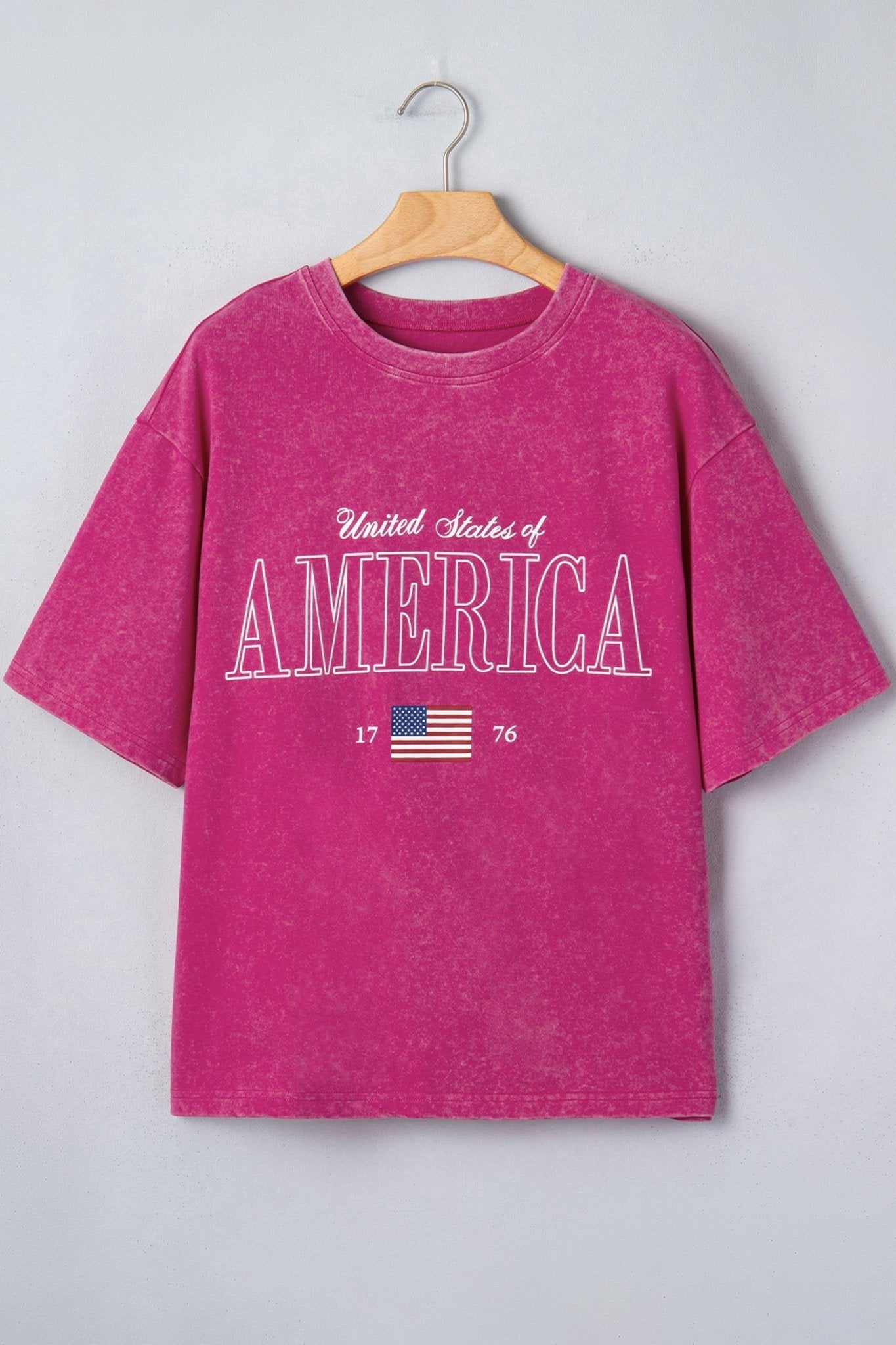 AMERICA 1776 Flag Mineral Wash Graphic Tee - Rooted & Reckless Co.