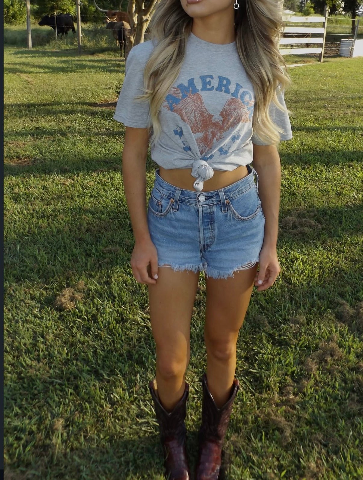 America Patriotic Eagle Graphic Tee - Rooted & Reckless Co.