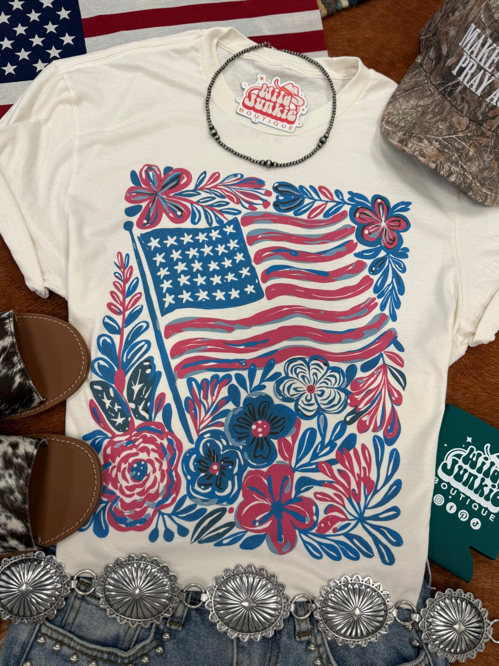 American Freedom Flowers Graphic Tee - Rooted & Reckless Co.