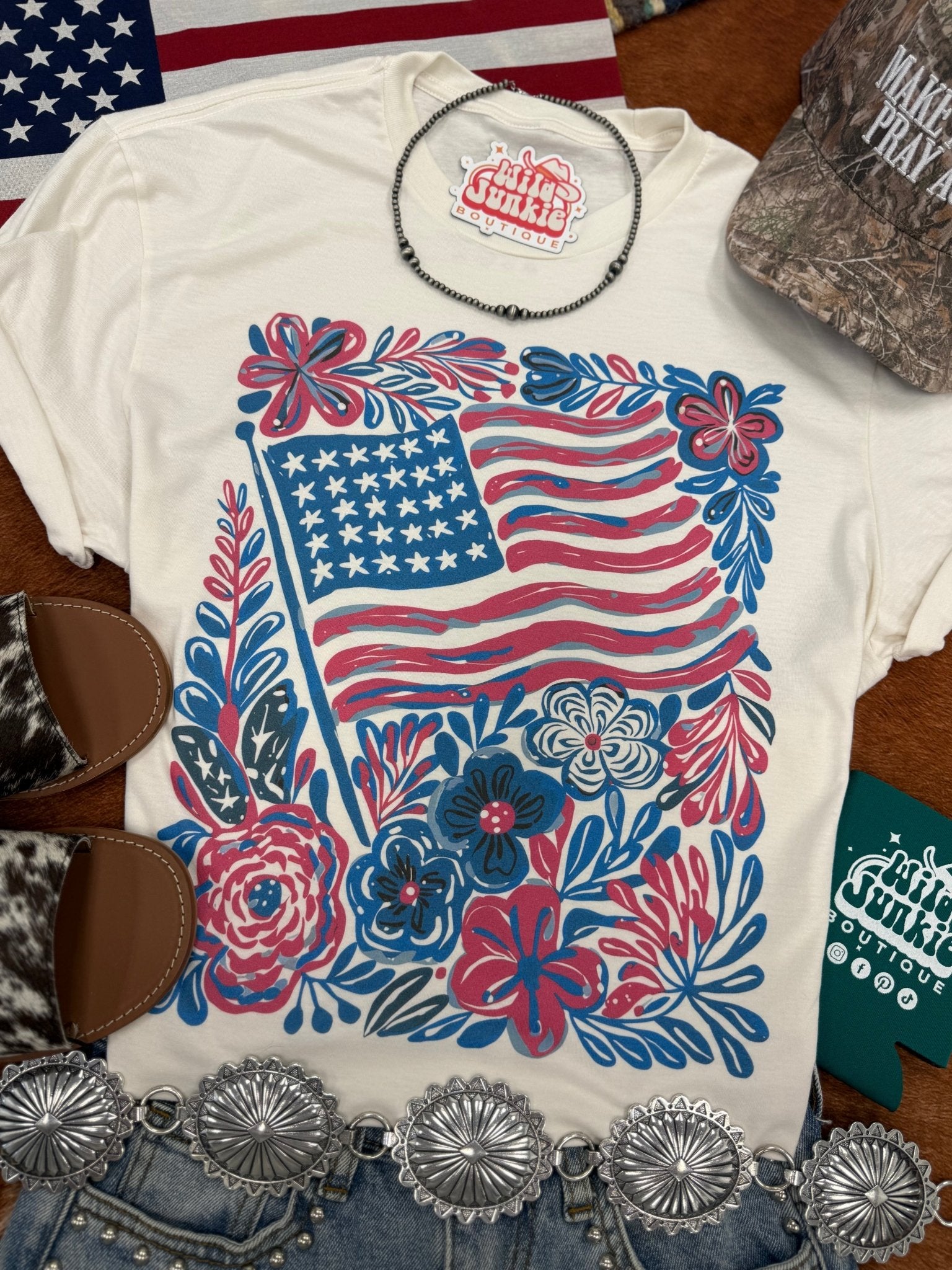 American Freedom Flowers Graphic Tee - Rooted & Reckless Co.