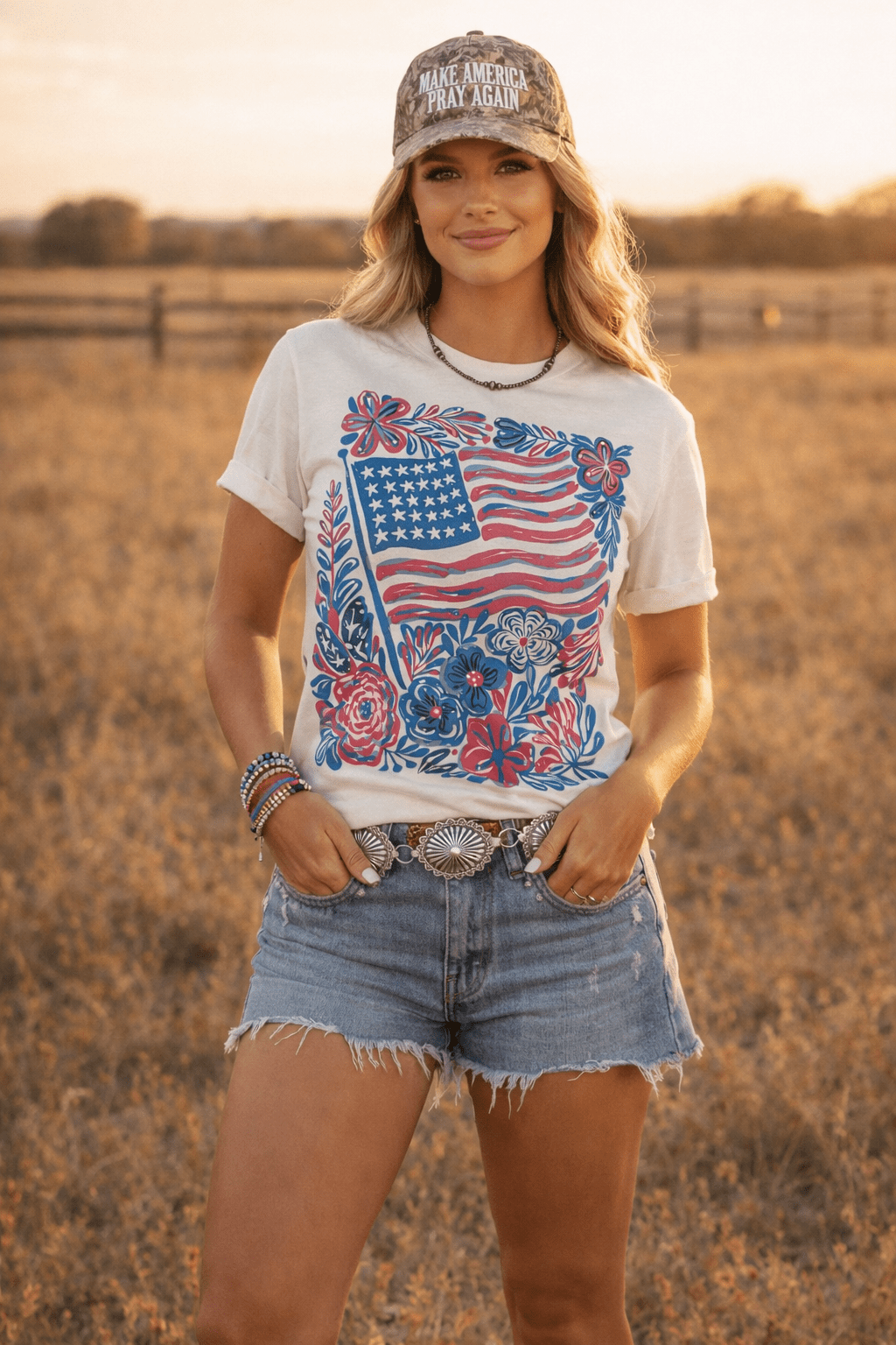 American Freedom Flowers Graphic Tee - Rooted & Reckless Co.