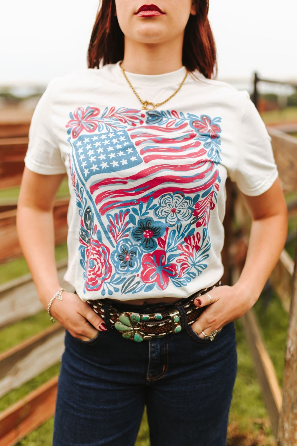 American Freedom Flowers Graphic Tee - Rooted & Reckless Co.