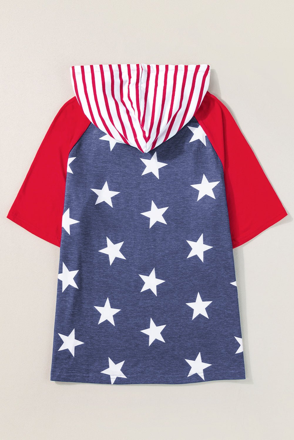 Americana Stars & Stripes Drawstring Hooded T-Shirt - Rooted & Reckless Co.
