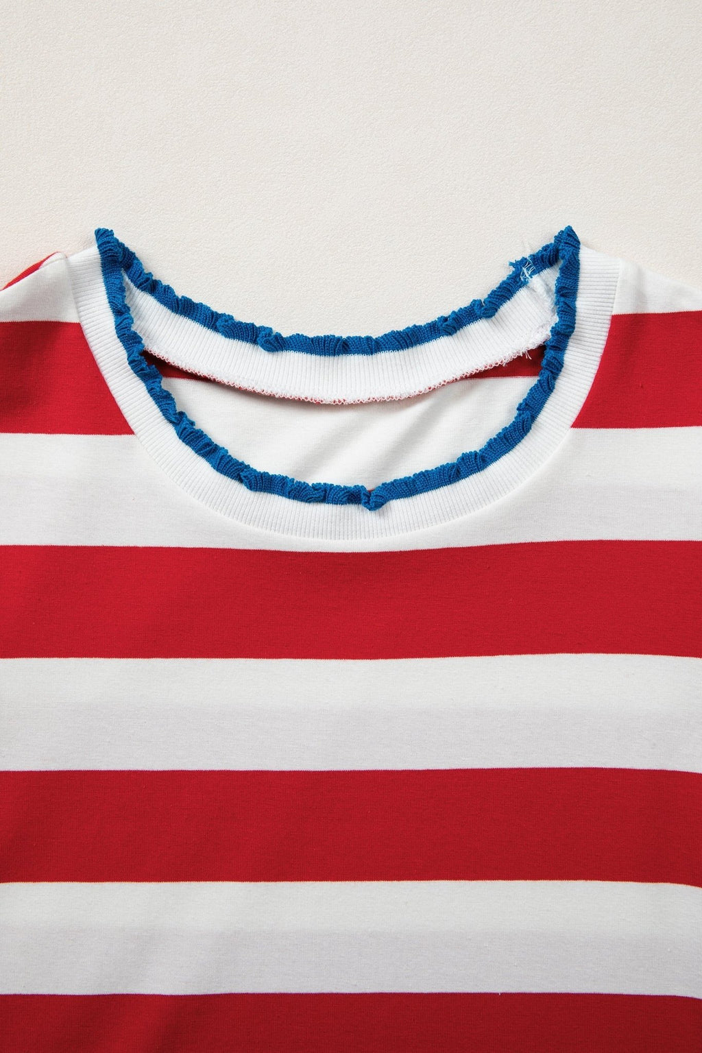 Americana Stripe Contrast Trim Puff Sleeve Dress - Rooted & Reckless Co.