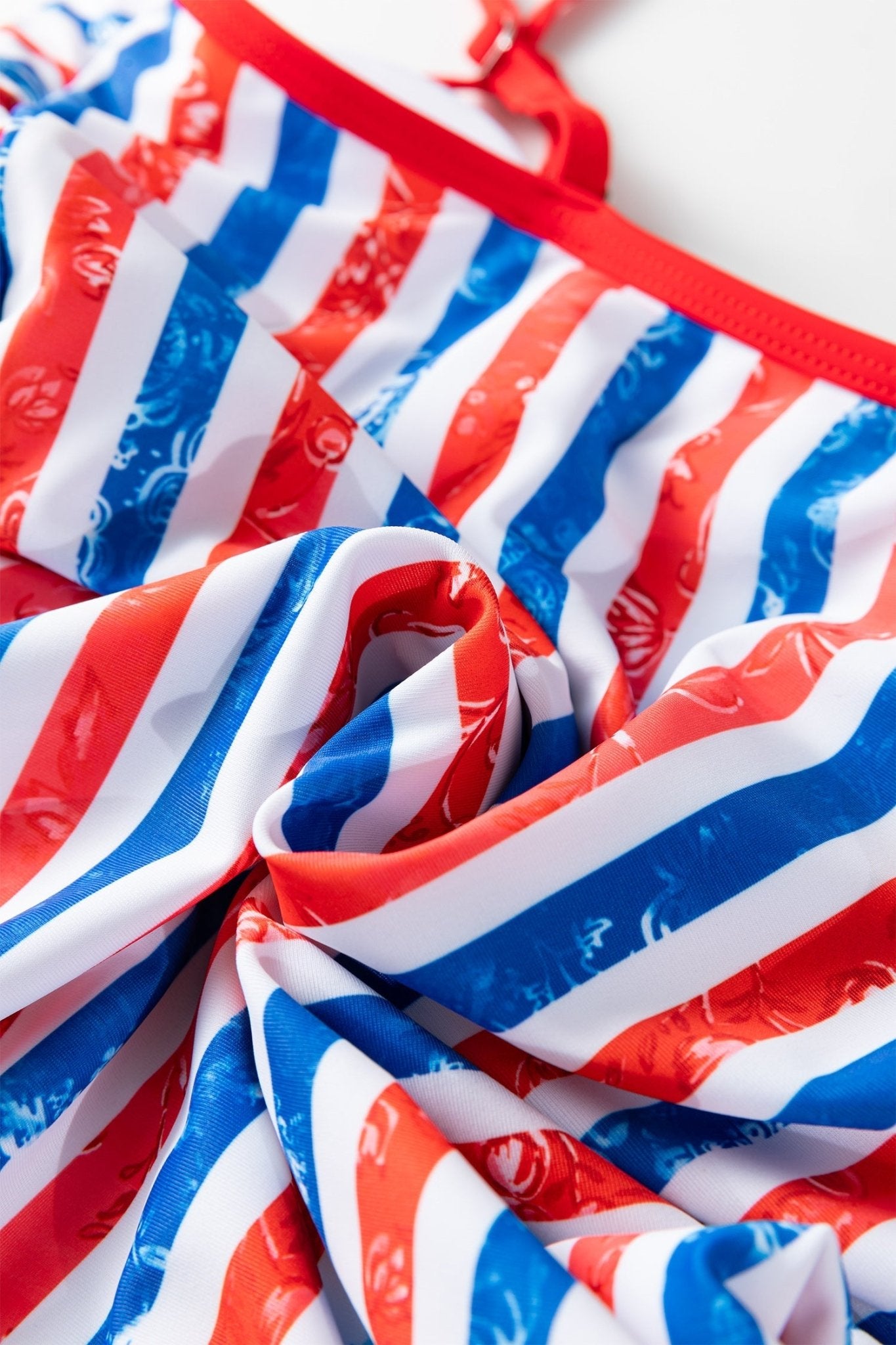 Americana Stripe Cutout Spaghetti Strap Swimsuit - Rooted & Reckless Co.