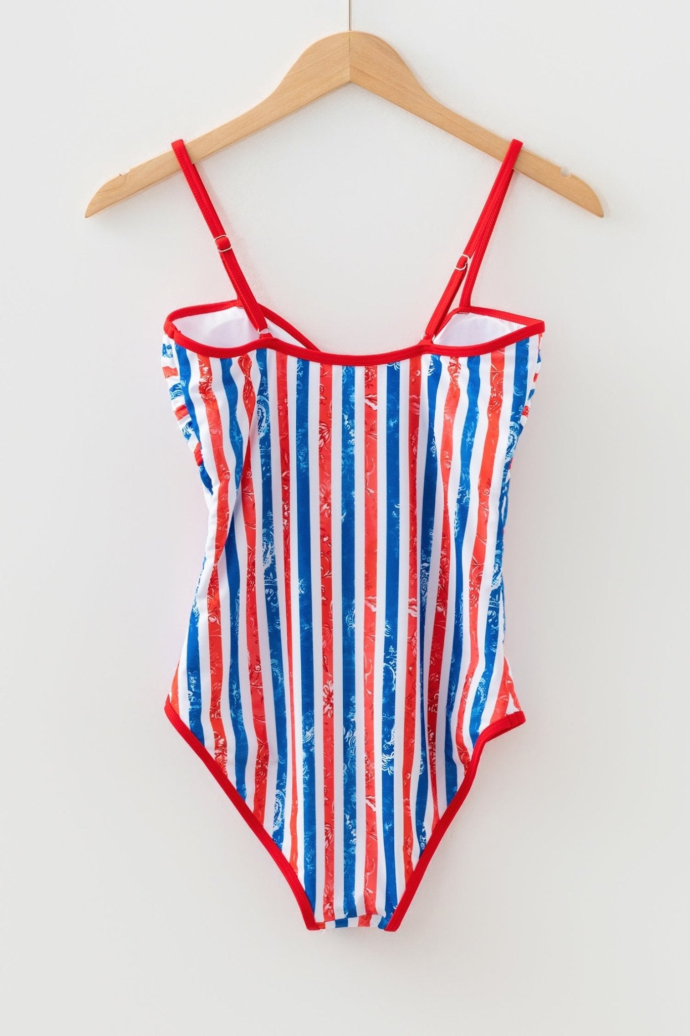 Americana Stripe Cutout Spaghetti Strap Swimsuit - Rooted & Reckless Co.