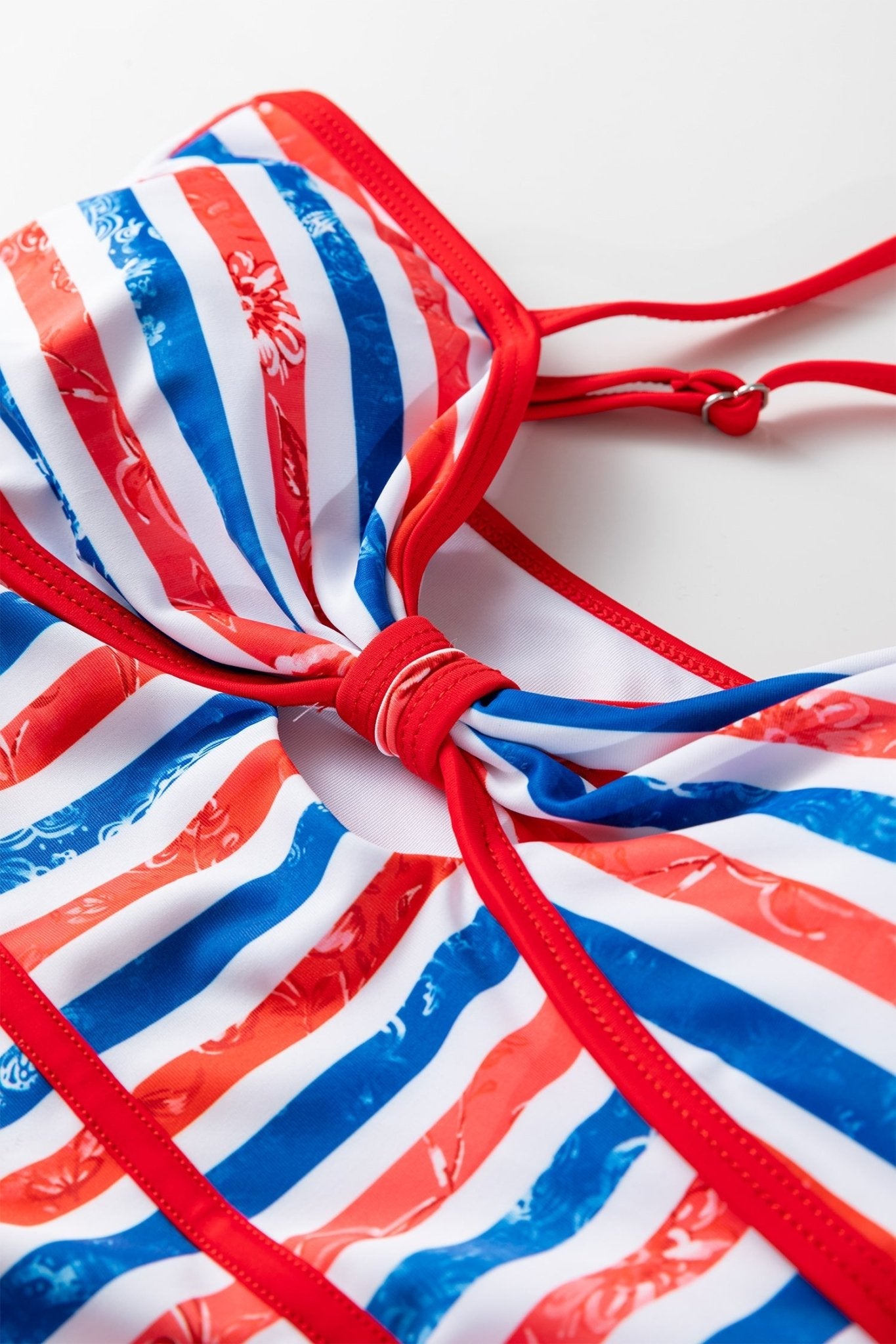 Americana Stripe Cutout Spaghetti Strap Swimsuit - Rooted & Reckless Co.