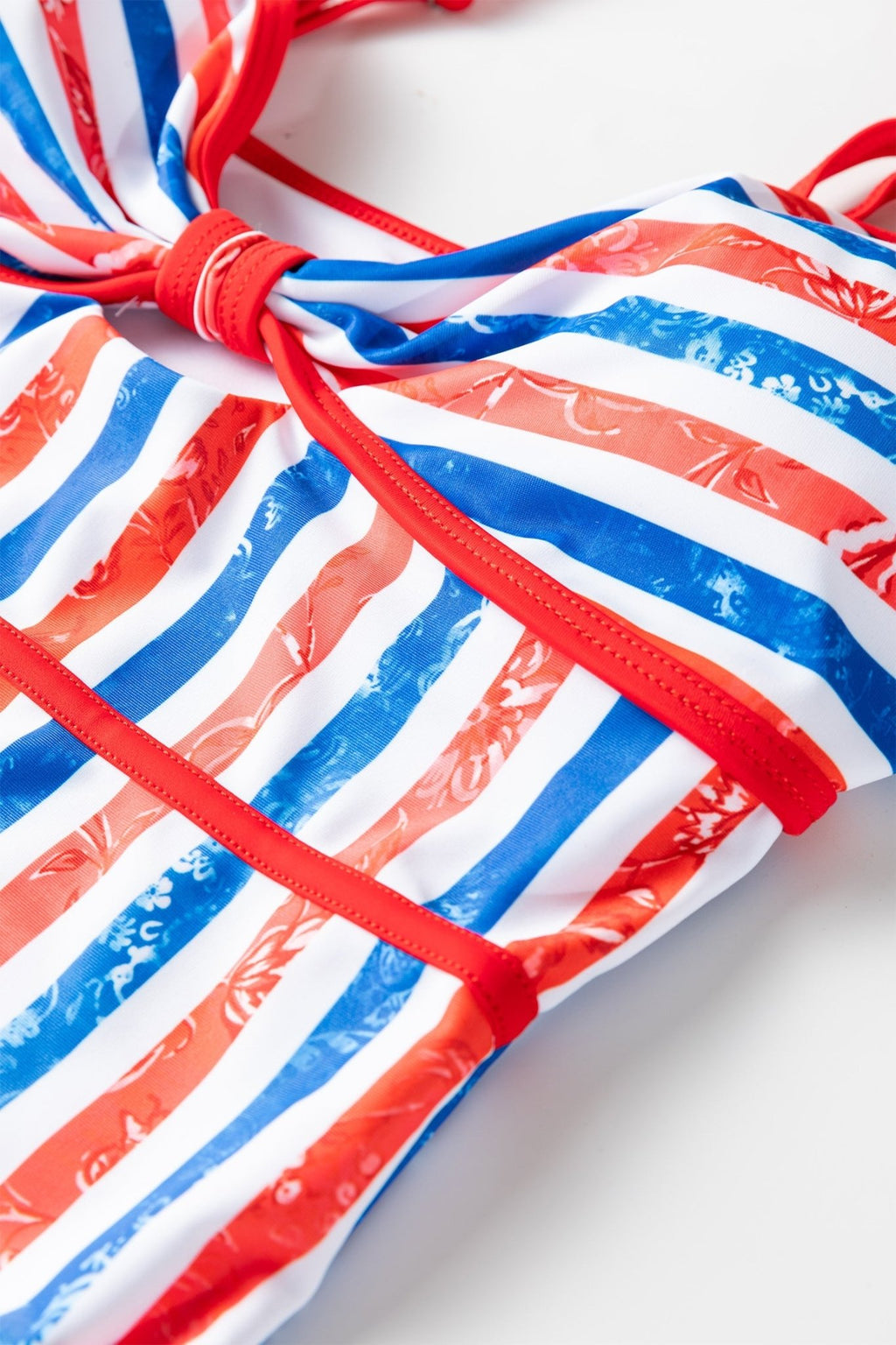 Americana Stripe Cutout Spaghetti Strap Swimsuit - Rooted & Reckless Co.