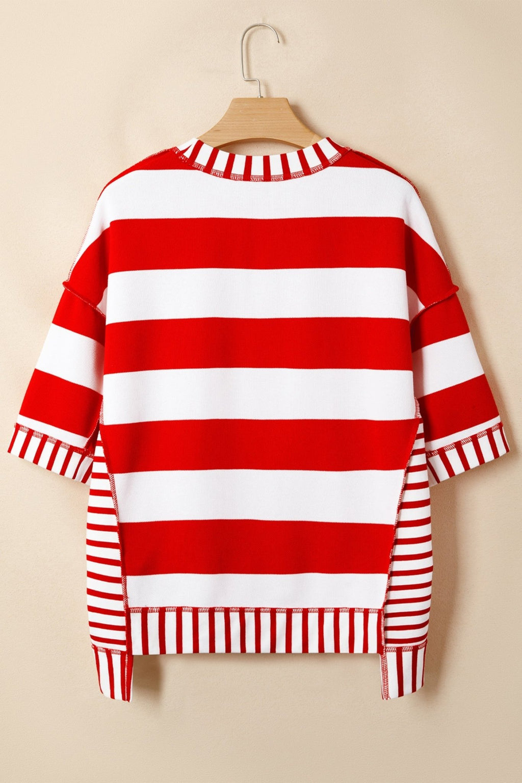 Americana Stripe Sequin Bow Short Sleeve Top - Rooted & Reckless Co.