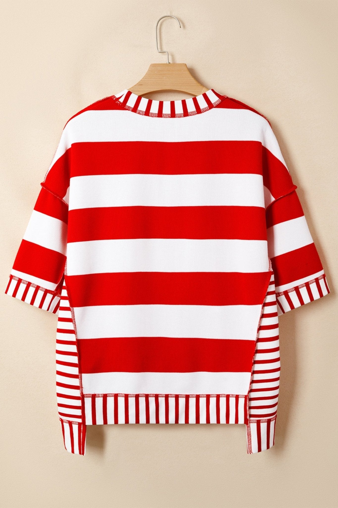 Americana Stripe Sequin Bow Short Sleeve Top - Rooted & Reckless Co.