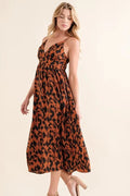 And The Why Leopard Print Plunge Maxi Dress - Rooted & Reckless Co.
