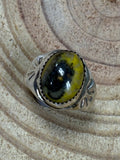 Annie Lincoln Navajo Sterling Silver Bumblebee Jasper Ring — Size 9 - Rooted & Reckless Co.