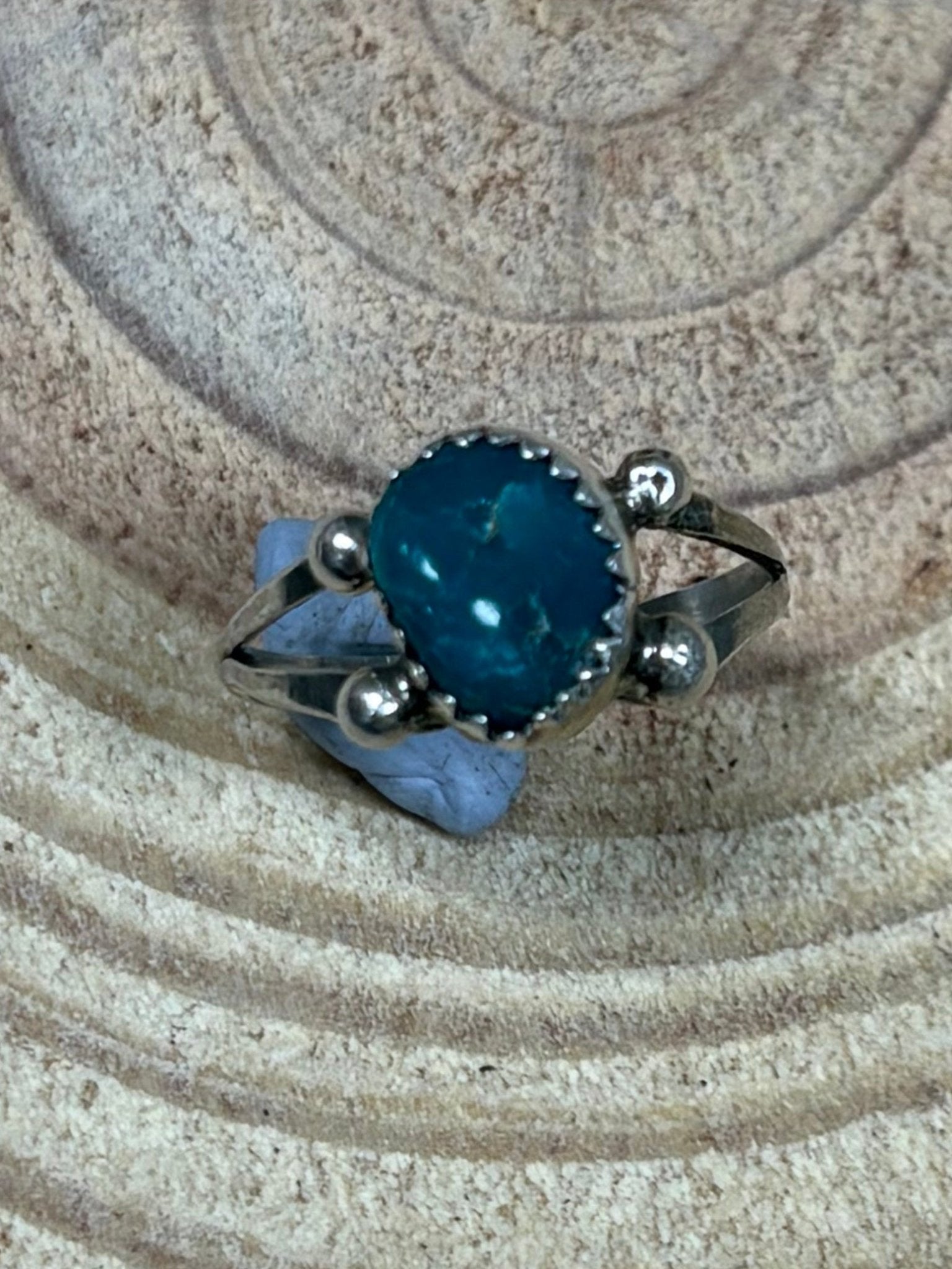Antionette Martinez Navajo Kingman Turquoise Sterling Silver Ring — Size 8 - Rooted & Reckless Co.