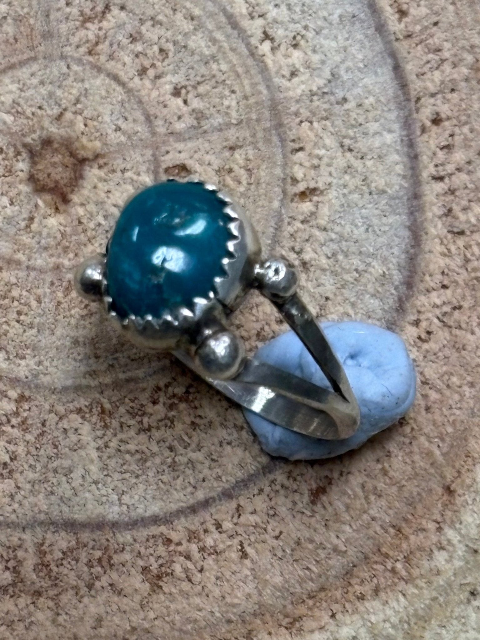Antionette Martinez Navajo Kingman Turquoise Sterling Silver Ring — Size 8 - Rooted & Reckless Co.