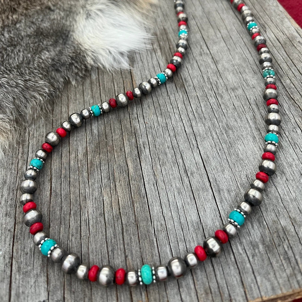 Authentic Multicolored Turquoise Beaded Necklace - Rooted & Reckless Co.
