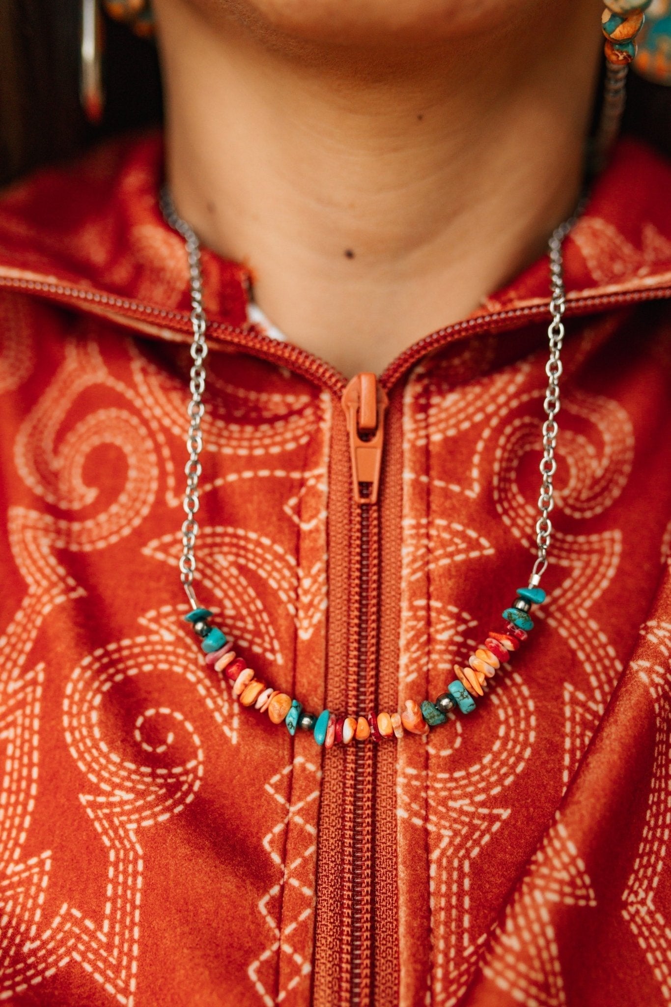Authentic Spiny Oyster Chip Bead Necklace - Rooted & Reckless Co.