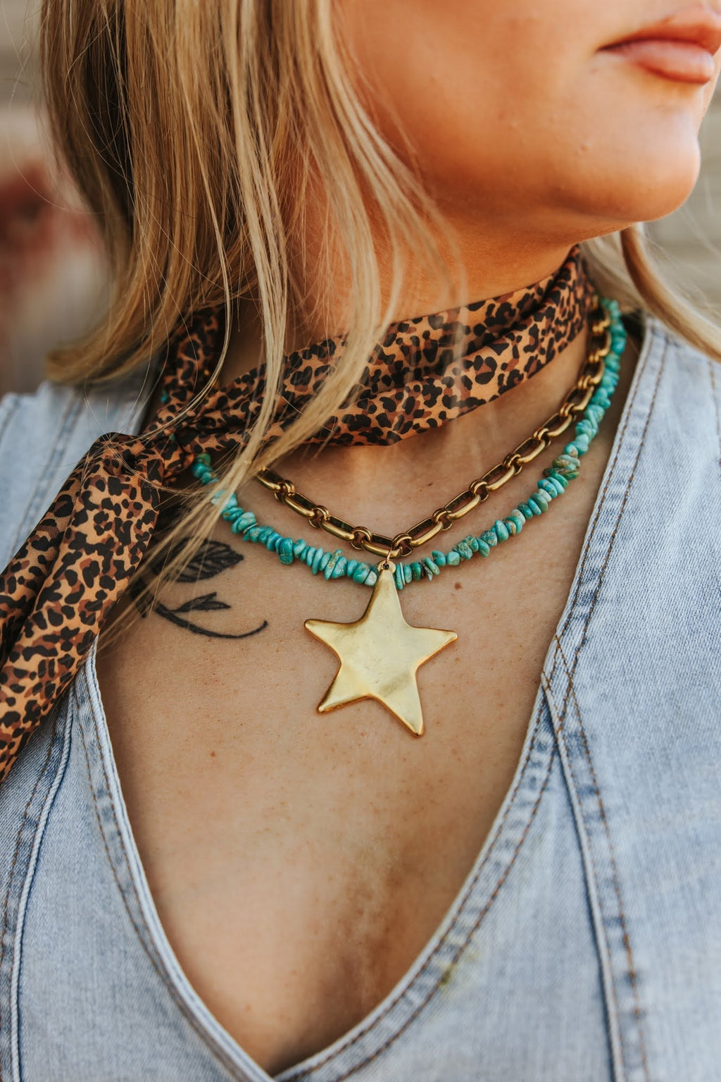 Authentic Turquoise Chips Beaded Necklace - Rooted & Reckless Co.