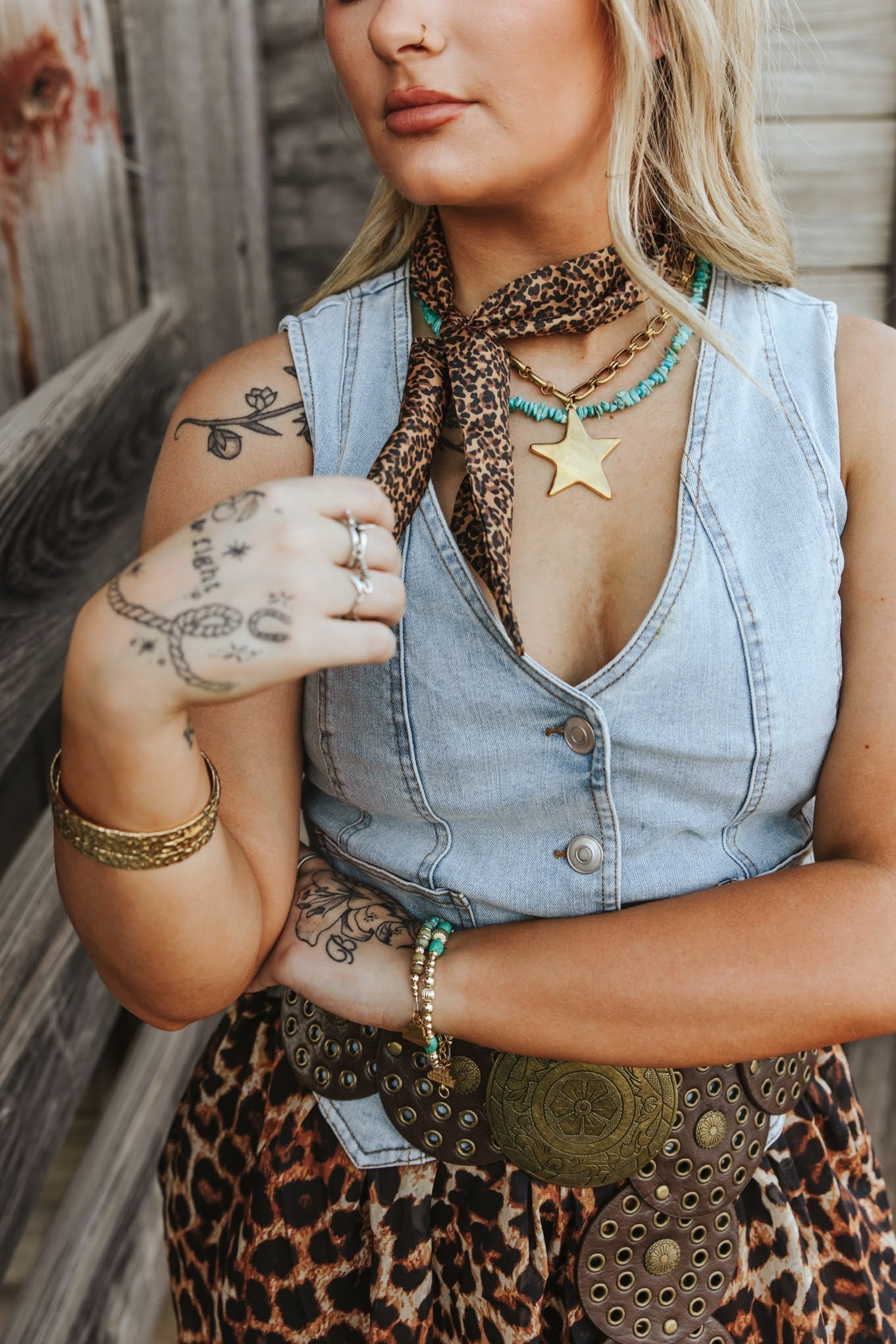 Authentic Turquoise Chips Beaded Necklace - Rooted & Reckless Co.