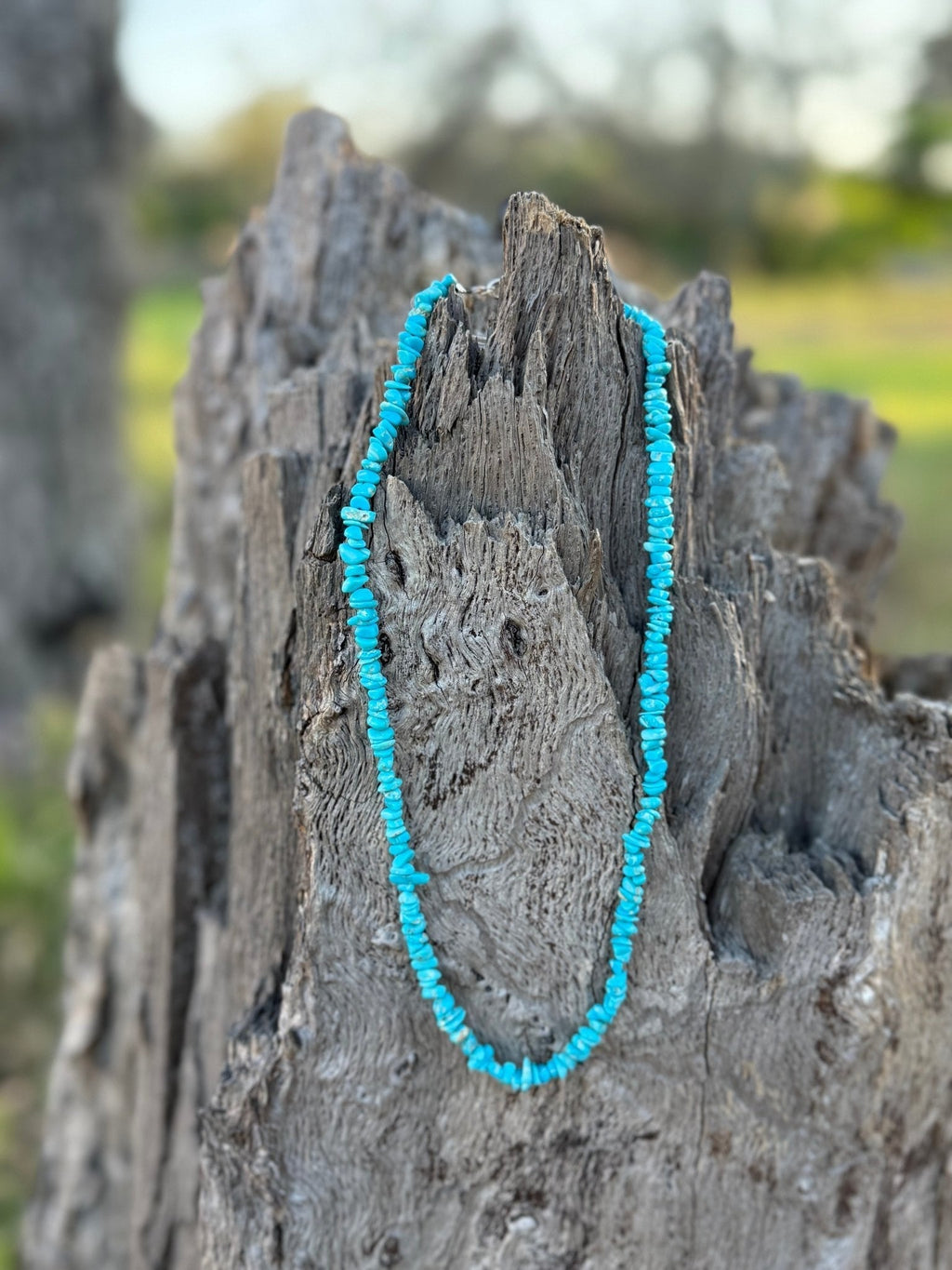 Authentic Turquoise Chips Beaded Necklace - Rooted & Reckless Co.