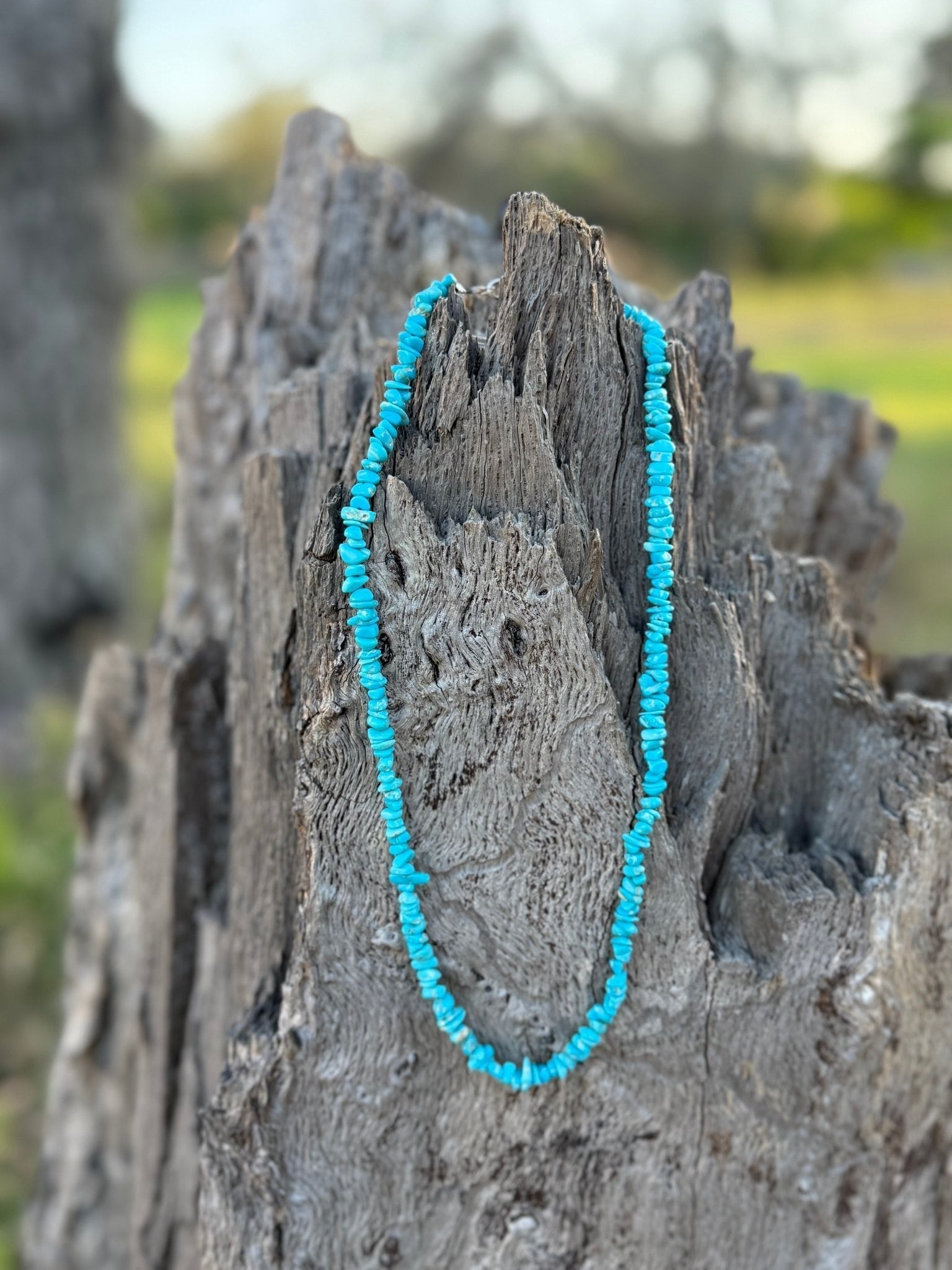 Authentic Turquoise Chips Beaded Necklace - Rooted & Reckless Co.