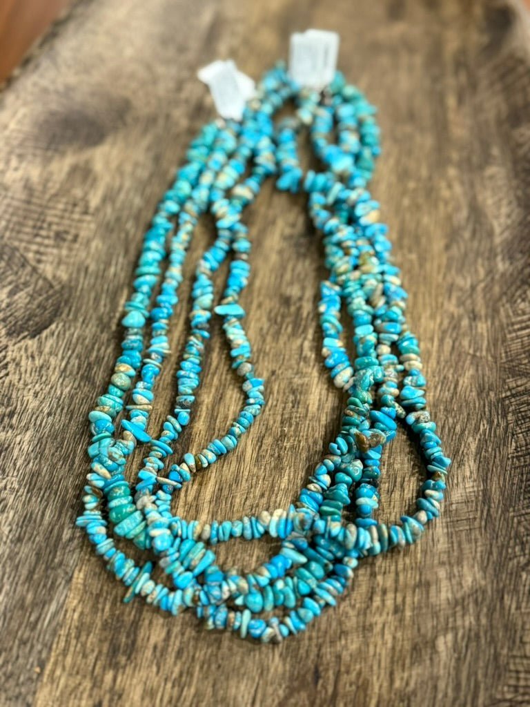 Authentic Turquoise Chips Beaded Necklace - Rooted & Reckless Co.