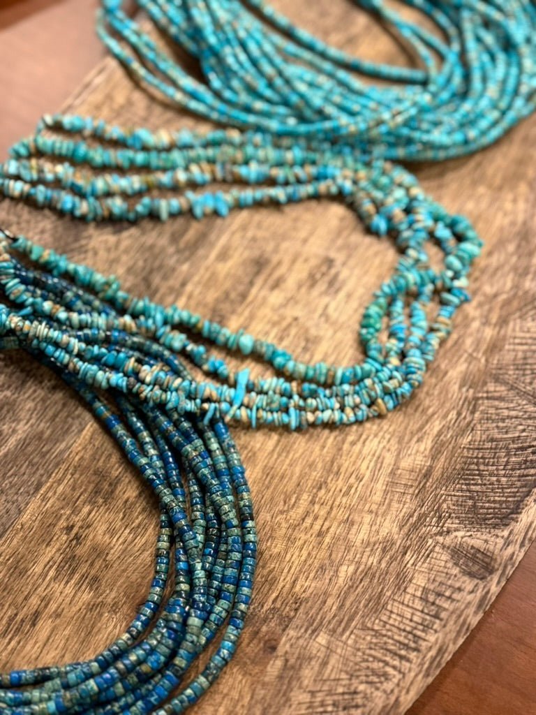 Authentic Turquoise Chips Beaded Necklace - Rooted & Reckless Co.
