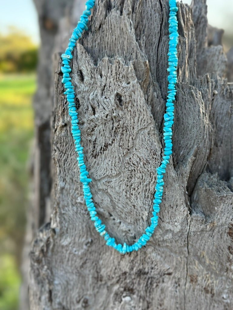 Authentic Turquoise Chips Beaded Necklace - Rooted & Reckless Co.