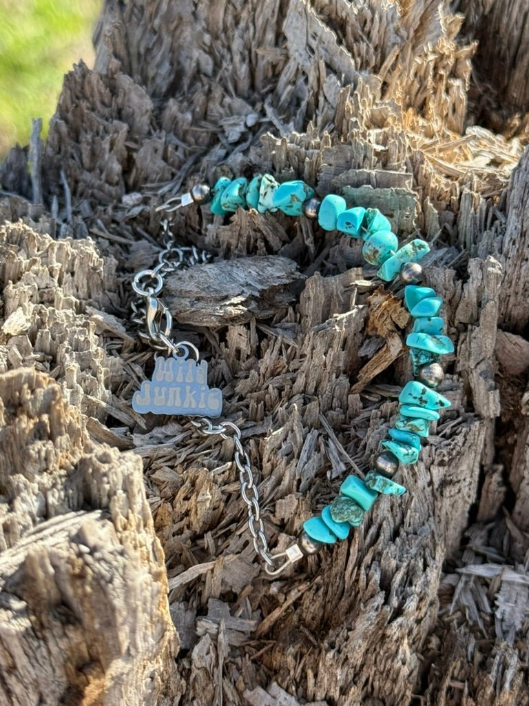 Authentic Turquoise Chips Chain Bracelet - Rooted & Reckless Co.