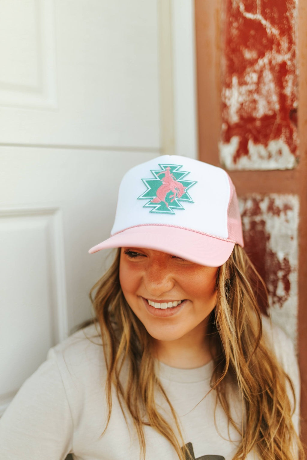 Aztec Bucking Bronco Patch Trucker Hat - Rooted & Reckless Co.