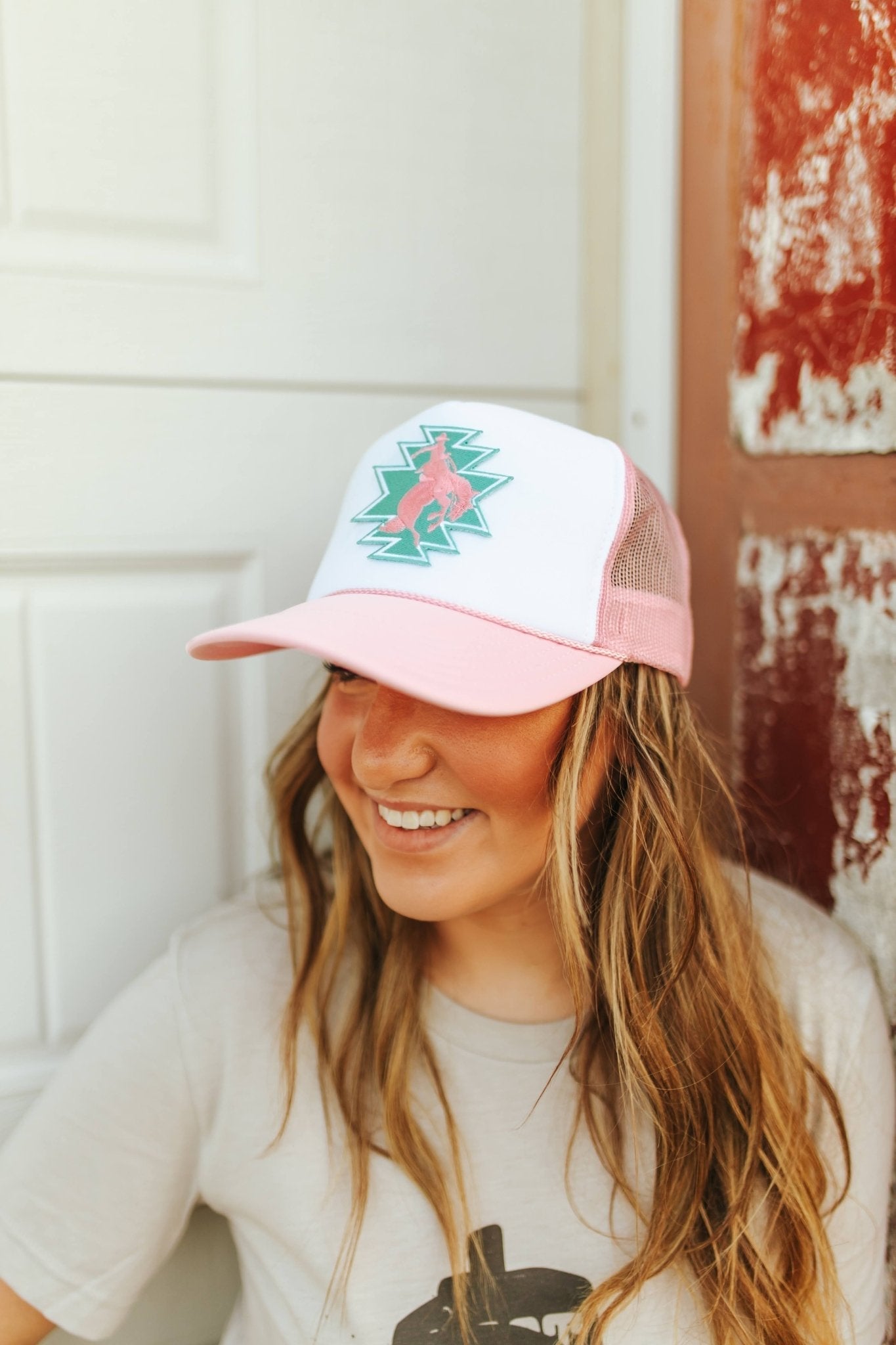 Aztec Bucking Bronco Patch Trucker Hat - Rooted & Reckless Co.
