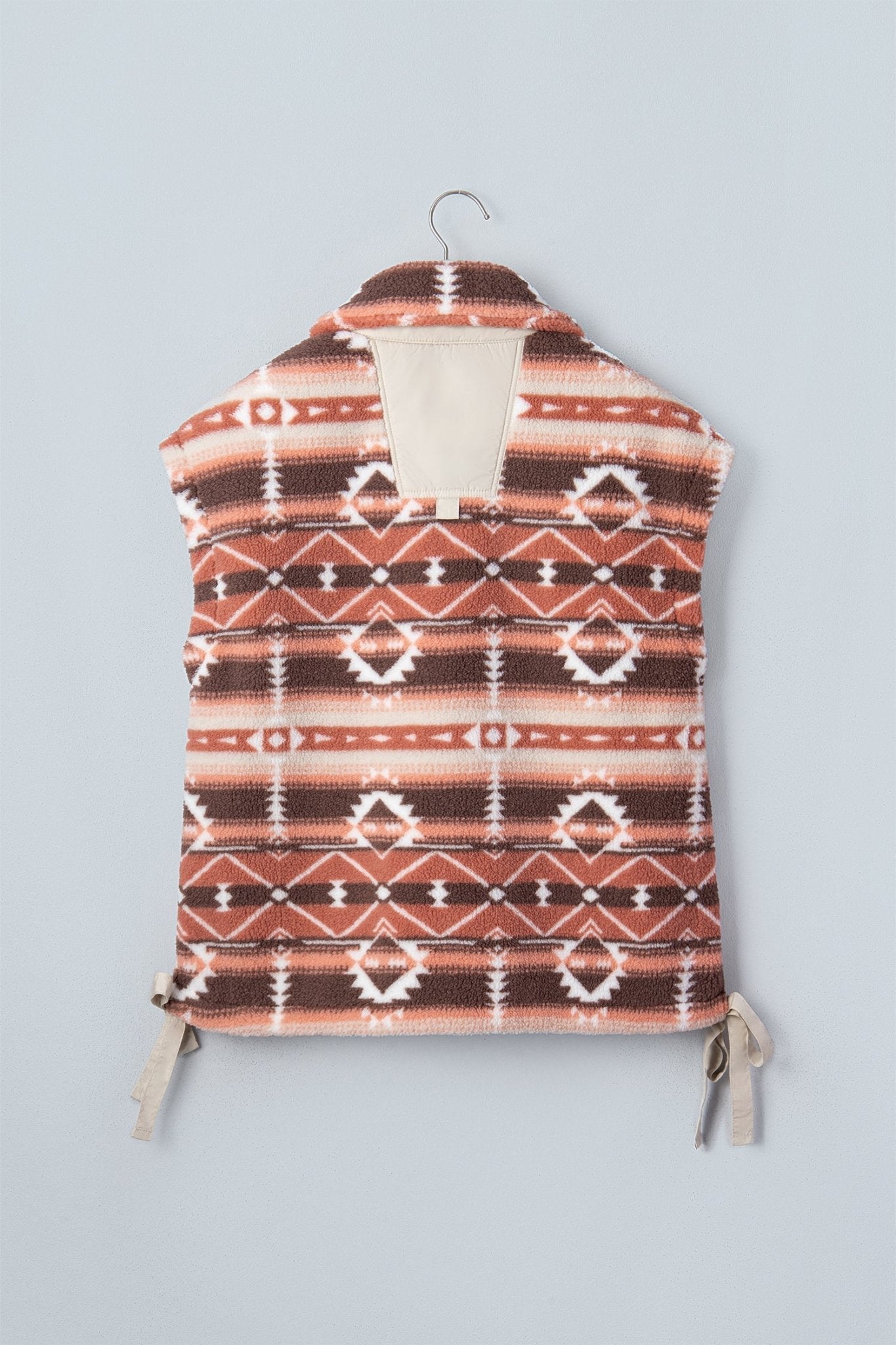 Aztec Fleece Buttoned Placket Side Tie Vest - Rooted & Reckless Co.
