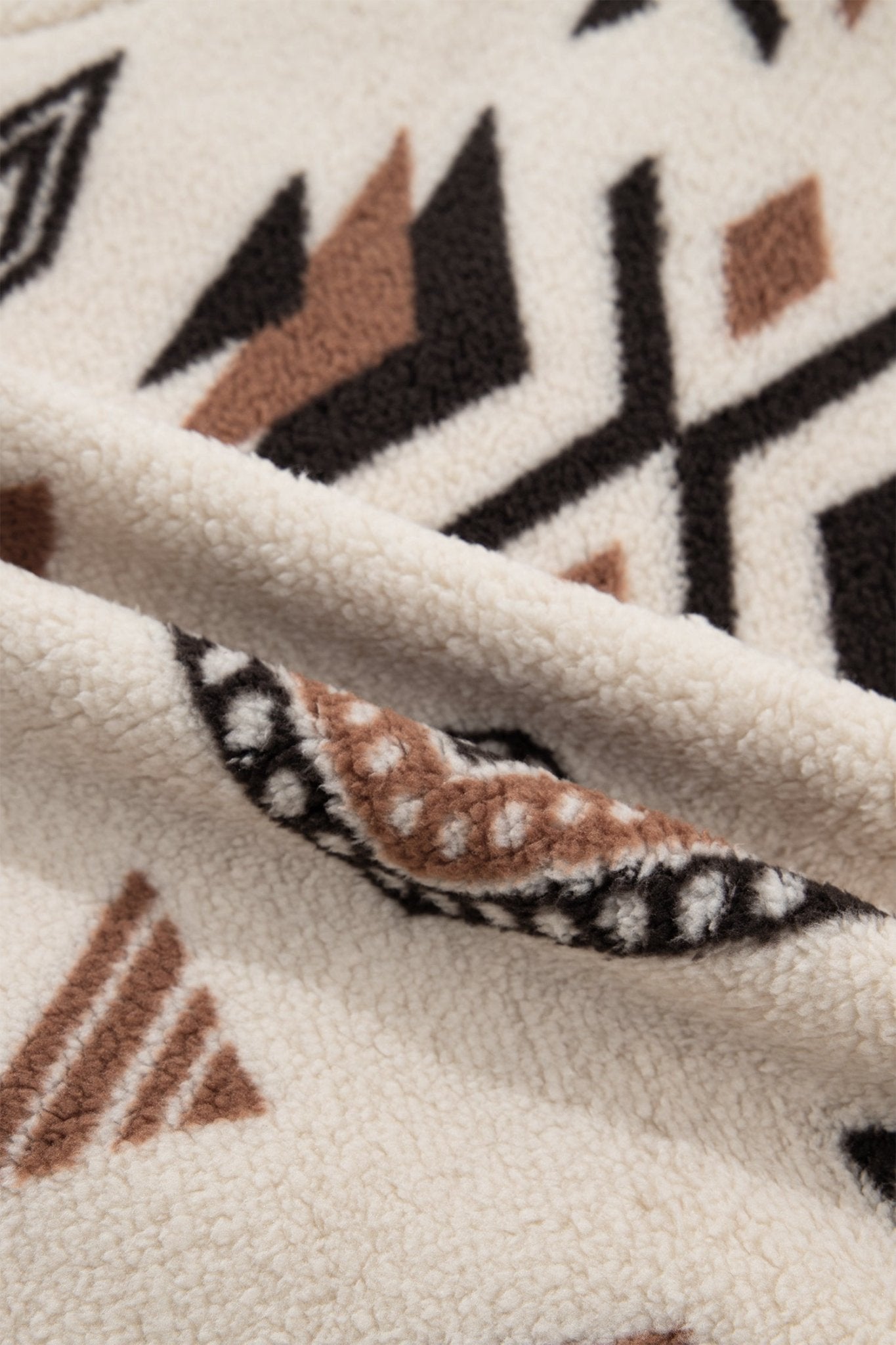 Aztec Fleece Zip Up Collar Long Sleeve Jacket - Rooted & Reckless Co.