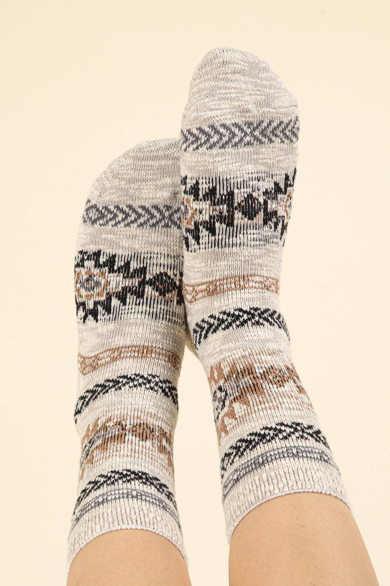 Aztec Graphic Cozy Crew Socks - Rooted & Reckless Co.