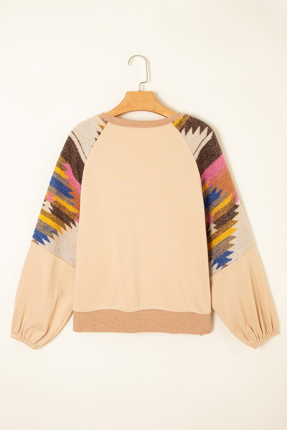 Aztec Patchwork Raglan Pullover Sweatshirt - Rooted & Reckless Co.