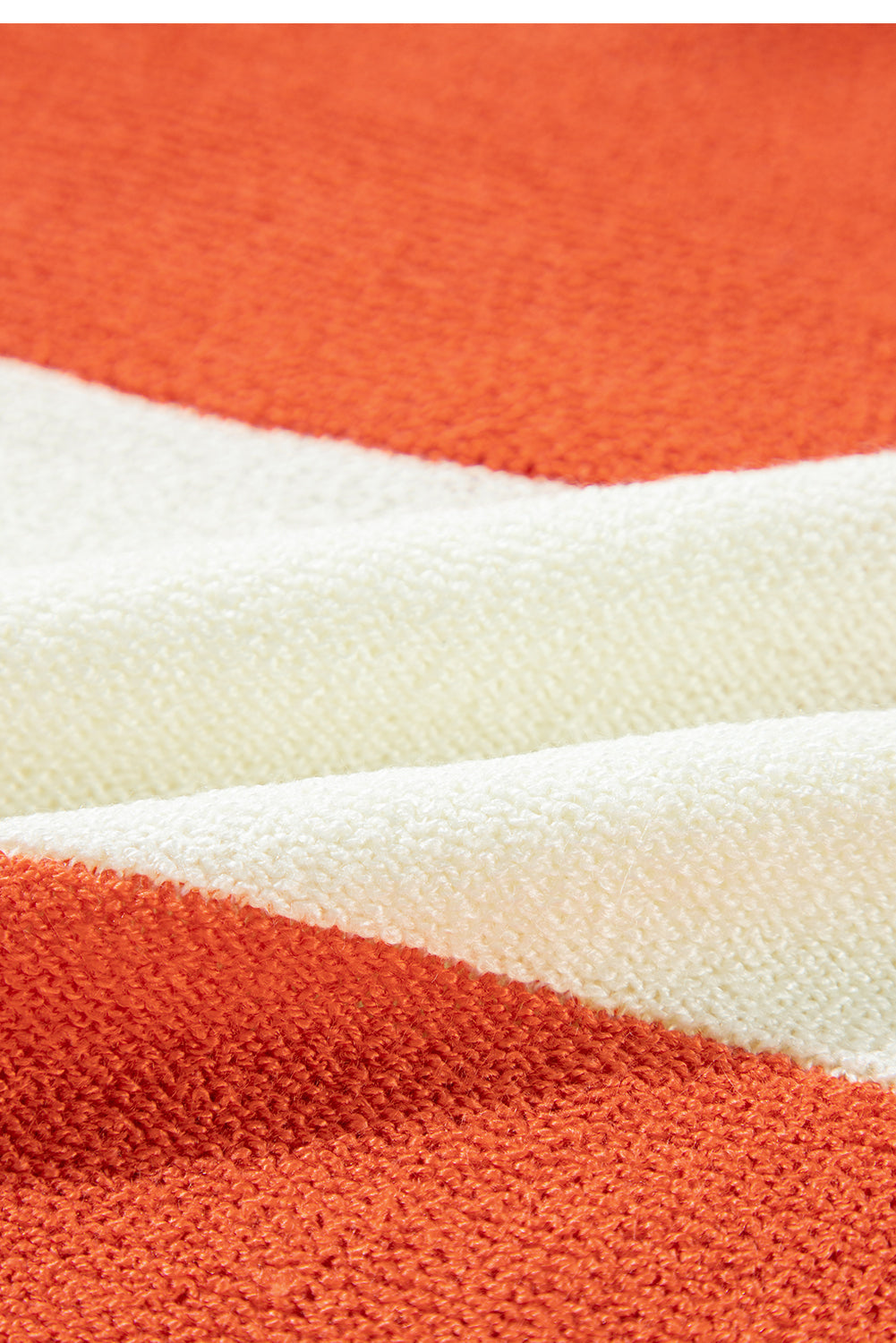 Colorblock Stripe Drop Shoulder Bubble Sleeve Sweater