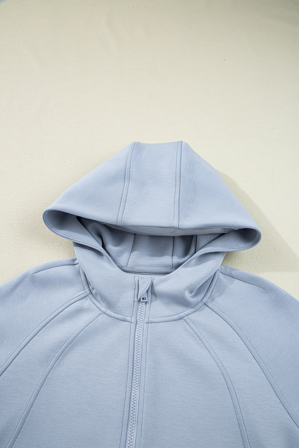 Solid Half-Zip Hoodie and Pants Set