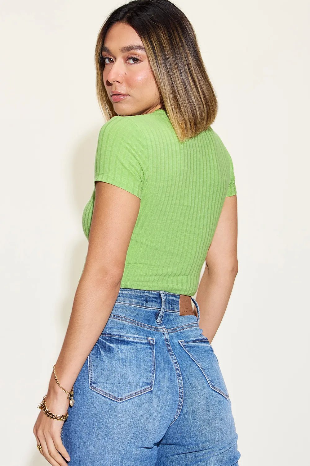 Basic Bae Full Size Ribbed Round Neck Short Sleeve T-Shirt - Rooted & Reckless Co.