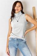 Basic Bae Full Size Ribbed Turtleneck Tank - Rooted & Reckless Co.