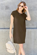 Basic Bae Full Size Round Neck Short Sleeve Dress with Pockets - Rooted & Reckless Co.