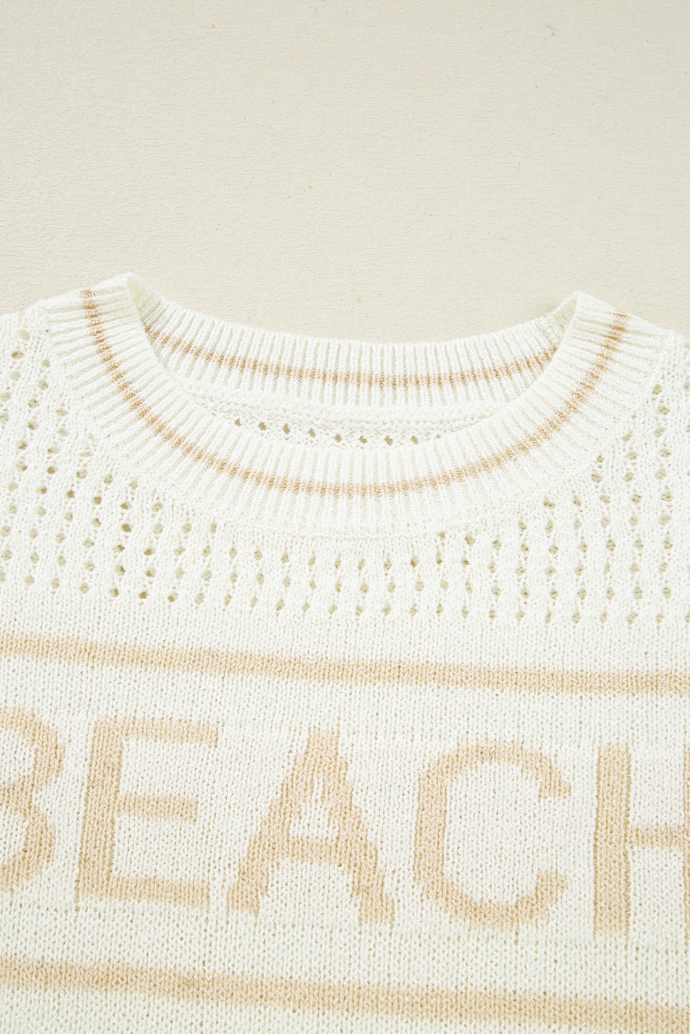 BEACH Hollow Out Knit Dolman Sleeve Sweater - Rooted & Reckless Co.