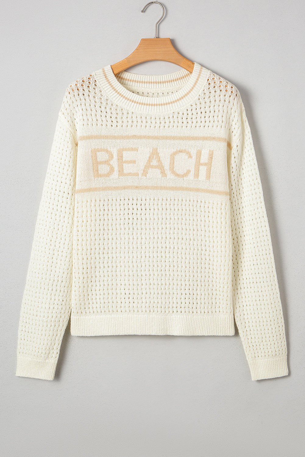 BEACH Hollow Out Knit Dolman Sleeve Sweater - Rooted & Reckless Co.
