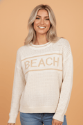 BEACH Hollow Out Knit Dolman Sleeve Sweater - Rooted & Reckless Co.