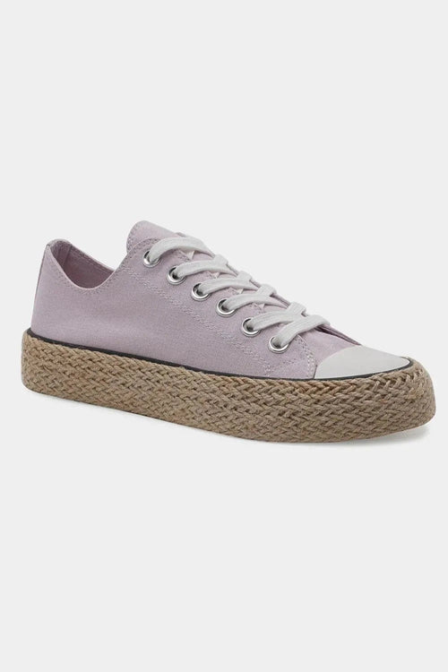 Beast Fashion Lace Up Woven Espadrille Sole Sneakers - Rooted & Reckless Co.
