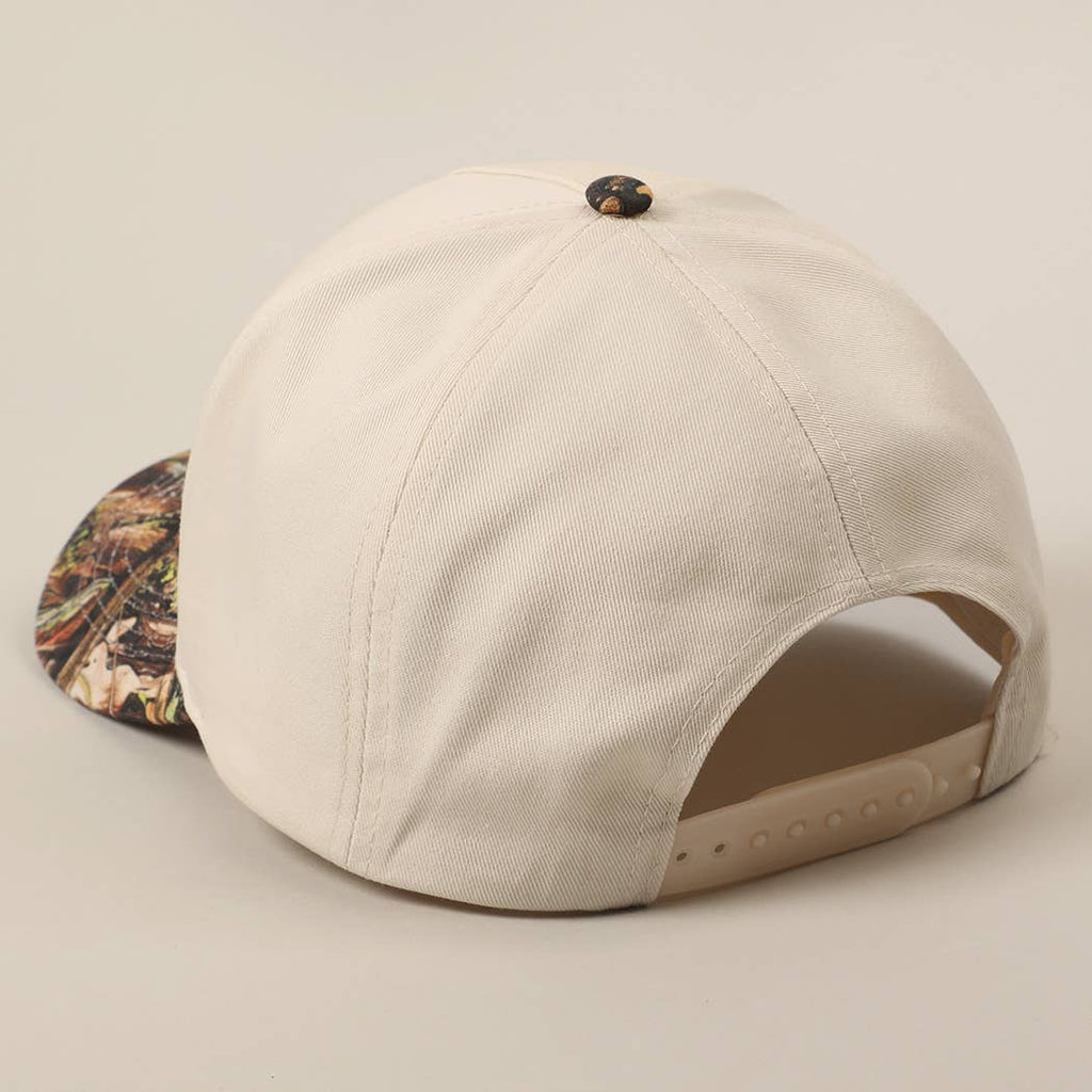 "Beer Me" Embroidered Trucker Hat — Leopard or Camo with Adjustable Strap & Breathable Mesh - Rooted & Reckless Co.