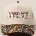 "Beer Me" Embroidered Trucker Hat — Leopard or Camo with Adjustable Strap & Breathable Mesh - Rooted & Reckless Co.