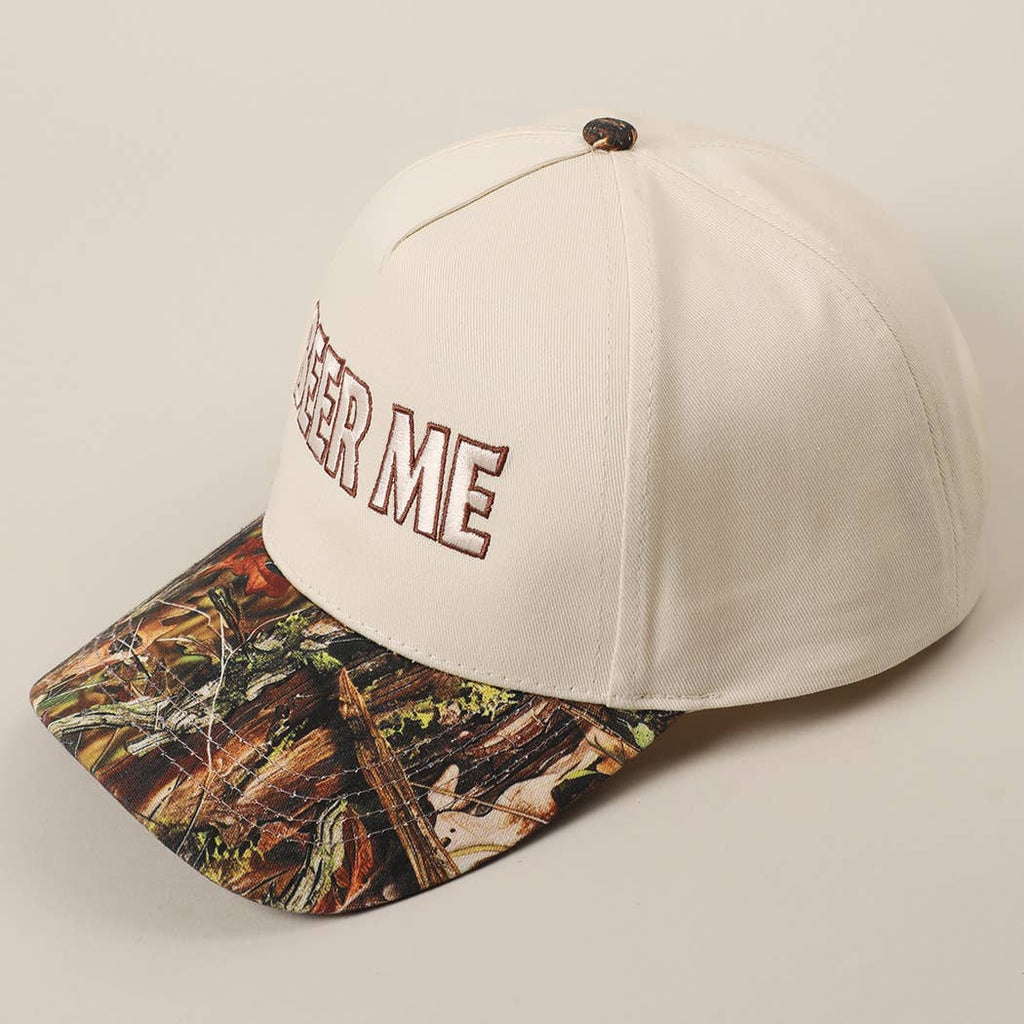 "Beer Me" Embroidered Trucker Hat — Leopard or Camo with Adjustable Strap & Breathable Mesh - Rooted & Reckless Co.
