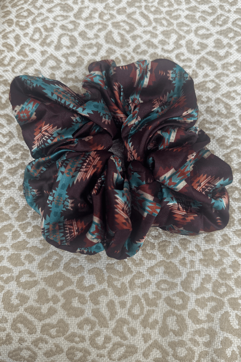 Bermuda Western Scrunchie — Sterling Kreek Hair Statement (5" x 1.5") - Rooted & Reckless Co.