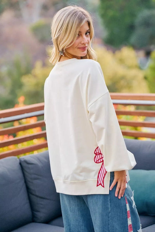 BiBi 4th Of July Stars And Stripes Patches Sweatshirt - Rooted & Reckless Co.